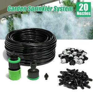 20m 9/12 garden hose + 20 nozzle double outlet
