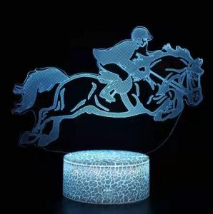 3D LED night light Horse jumping touch + remote control