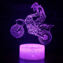 3D LED night light motorcycle Cross 7 colors + black base touch + remote control
