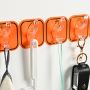 6 self-adhesive hooks- Orange