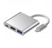 Adapter aluminiowy HUB 3w1 USB-C na HDMI 4K, USB 3.1, USB-C - srebrny