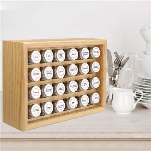 Bamboo 100% Solid Wood Spice Rack - HY1641