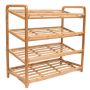 Bamboo 4 Tier Shoe Rack - Home Storage Wood Organization - HY4103
