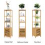 Bamboo 5-Tier Bathroom Shelf Multi-functional Storage Rack Shelving Unit - HY2306