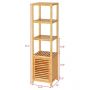 Bamboo 5-Tier Bathroom Shelf Multi-functional Storage Rack Shelving Unit - ZM8405C