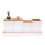 Bamboo Bathroom Essentials Accessory 5-Piece Set - 30*9*12.5 cm - HY2401