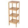 Bamboo Bathroom Shelf 4-Tier Multifunctional Storage Rack Shelving - HY2303