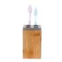 Bamboo Bathroom Toothbrush Holder - 6.5*6.5*11 cm - HY2417