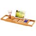 Bamboo Bathtub Caddy Tray Luxury Spa Organizer with Folding Sides - HY2111