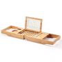 Bamboo Bathtub Tray Extendable Wooden Bath Caddy With Glass Holder - HY2114