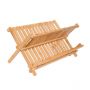Bamboo Collapsible Dish Plate Drainer Rack, 2-Tier Dish Drying Holder - HY1705