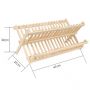 Bamboo Compact Collapsible Double Layers Dish Drying Rack Dish Drainer - HY1703