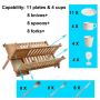 Bamboo Dish Rack Drying Drainer 2 Tier Wooden Utensil Dryer - HY1707