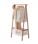 Bamboo Foldable Garment Rack With Cloth Bag--66cm