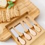 Bamboo Hidden Drawer Cheese Board knife Set