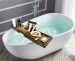 Bamboo Luxury Bathtub Caddy Tray - Bonus Free Soap Holder - HY2124