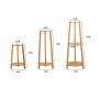 Bamboo Plant Stands Flower Rack Round Tray Ladder Shelves - HY4210