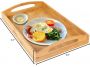 Bamboo Rectangle Butler Serving Tray With Handles - HY1902