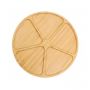 Bamboo Round Snack Serving Platter, 5-Sectional Large Plates - HY1914
