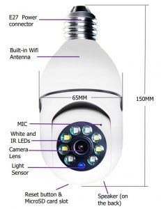 Bezprzewodowa Kamera Żarówka Niania IP