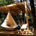 Cacoon outdoor tourism camping tree janging hammock 150*150cm dark pink