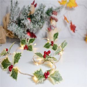 Christmas pine cone lamp string 2M - Red Fruit type