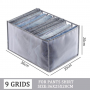 Clothing Storage Box - Gray 9 Grids for T-shirts 36*25*20CM