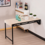 Convertible folding dining table wall mounted shelf- Maple color