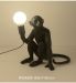 Creative hemp Rope Chandelier light- BK sitting monkey(without bulb)