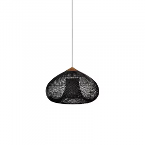 Decorative rattan pendant lamp-D40cm(Black)