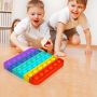 Desktop Silicone Brain-training Toys - Square Colorful (Silicone bubble)