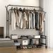 Double freestanding clothes hanger (double storage shelf) 150x157 cm - black