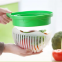 Draining fruit salad cutting bowl (Green Color)