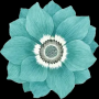 Dywan antypoślizgowy w kształcie kwiatu 100 x 100 cm - niebieski