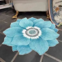 Dywan antypoślizgowy w kształcie kwiatu 120 x 120 cm - niebieski
