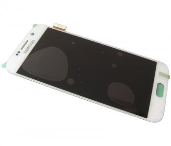 HF-137, GH97-17260B - Ekran dotykowy z wyświetlaczem LCD Samsung SM-G920 Galaxy S6/ SM-G9200 Galaxy S6 Dual SIM - biały (oryginalny)