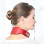 Electric cervical massager  (battery rechargeable + heat + four massage spot) - red