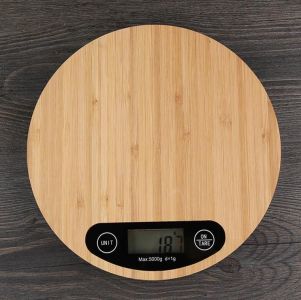 Elektroniczna waga kuchenna drewniana 5 kg bambus
