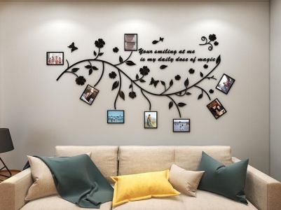 Family Tree Wall 3D Photo Frame - Black Color - Right Side - Medium Size