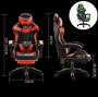 Fotel komputerowy / gamingowy z podnóżkiem – czarno-zielony