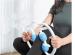 Handheld massager fitness relaxing roller 4 rolls - white/blue