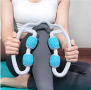 Handheld massager fitness relaxing roller 4 rolls - white/blue