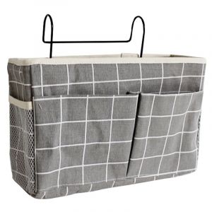 Hanging Bag Bedside - Gray Grid