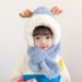 Hat and scarf in one-deer-sky blue-Suitable for ages one to seven-(321)