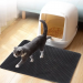 hole cat litter mat - black