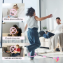 Hula hop skakanka na nogę składana dla dzieci z Diodami LED, różowa