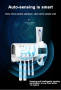 Intelligent toothbrush rack with sensor UV light - white