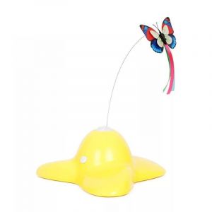 Interaktywna zabawka dla kota Latający Motylek - żółta