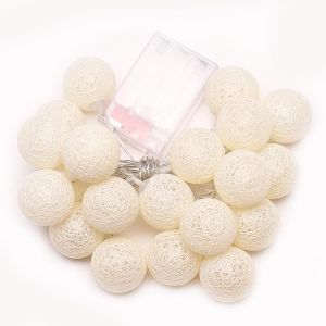 Interior Decorative Light Series Woolen ball light 2.3M - cream white Series(Decorative balls for the garden)