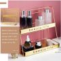 Iron double-layer cosmetic storage rack - gold
